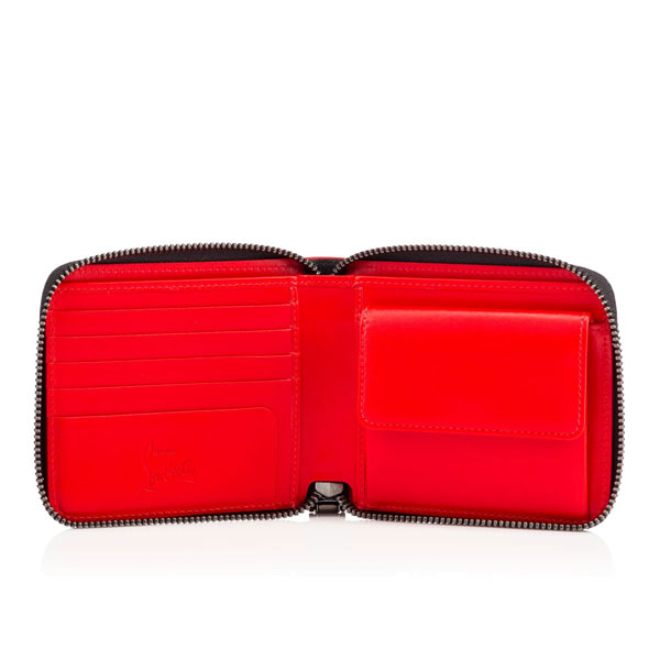 2015SSセレブ・モデル愛用クリスチャン ルブタンコピー Christian Louboutin ☆Panettone Spikes Square Wallet Black Leather☆レディースウォレット・財布 3155062CM53